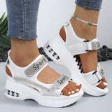 Schicke orthopädische Plattform-Sandalen für Damen, verziert mit Kristallen