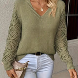 Wendy™ - Stilvoller Langarm-V-Ausschnitt-Pullover