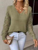 Wendy™ - Stilvoller Langarm-V-Ausschnitt-Pullover
