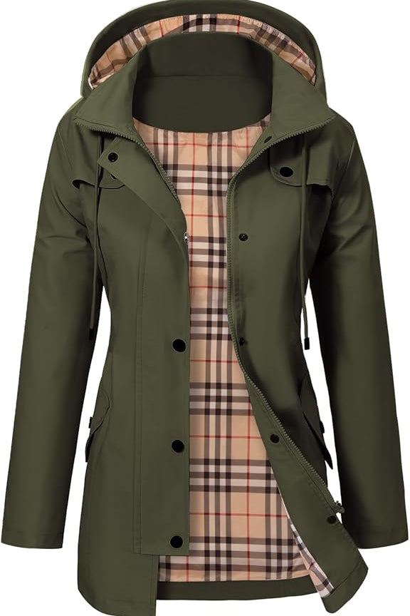 Francesca | Damen Parka mit Kapuze, Knöpfen und Taschen