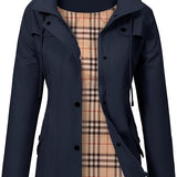 Francesca | Damen Parka mit Kapuze, Knöpfen und Taschen