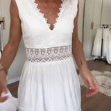 Stella™ - Bequemes V-Ausschnitt Spitzen-Topkleid
