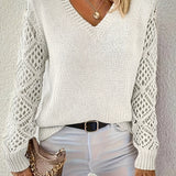 Wendy™ - Stilvoller Langarm-V-Ausschnitt-Pullover