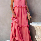 Emilia™ - Halter Ruffle Maxi Kleid