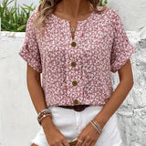 Cindy™ | Bluse mit floralem Druck und abgestuftem Kragen