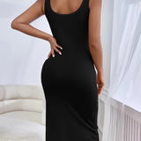 Inah™ - Sexy Ripp-Oberschenkel-hoch Schlitz Bodycon Kleid