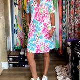 Federica™ - Kleid mit kurzen Ärmeln und floralem Druck