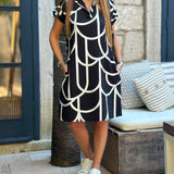 Ellanore - Polo Kleid mit geometrischem Druck