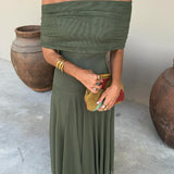 Toledo | Damen Off-Shoulder Maxikleid