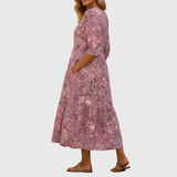 Harlow | Anmutiges V-Ausschnitt Eleganz Midi Kleid