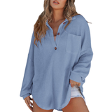 KATHRYN™ – Luftige V-Ausschnitt Knopf-Bluse