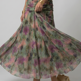 Calen | Elegantes Off-Shoulder-Midi-Kleid mit fließendem Design
