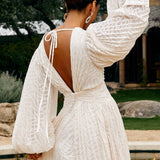 Florie | Elegantes langes V-Ausschnitt-Kleid
