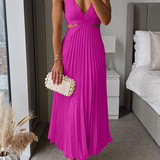 Sanne | Schickes Satin-Midi-Kleid mit eleganten Falten