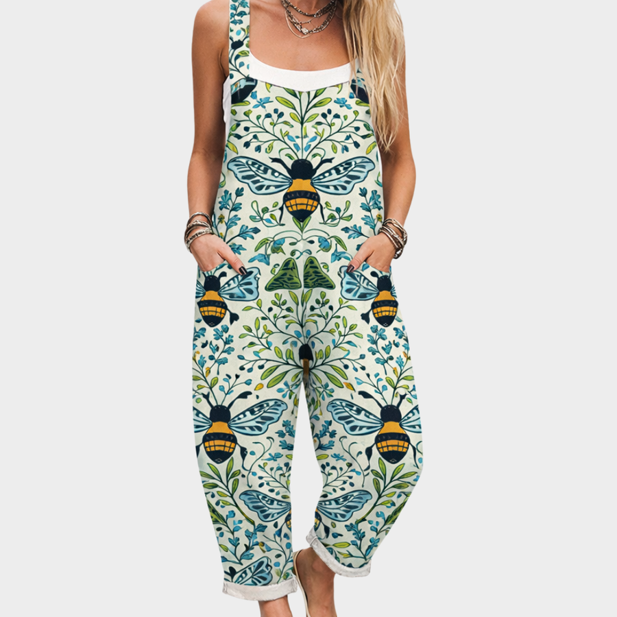 Bequeme, bedruckte Latzhose