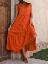 Odette™ - Bequemes V-Ausschnitt Schichtenkleid