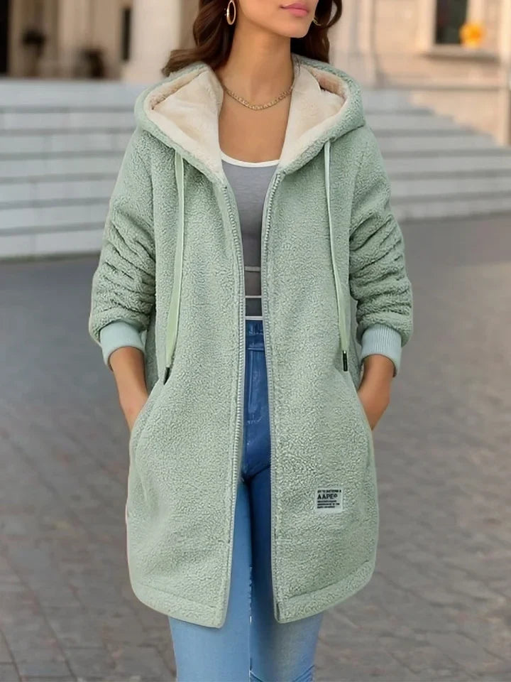 Grace - Winter Kapuzenpulli Lange Ärmel Kordelzug Thermomantel Herbst