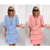 Chic Schichtkleid mit Puffärmeln für Frauen