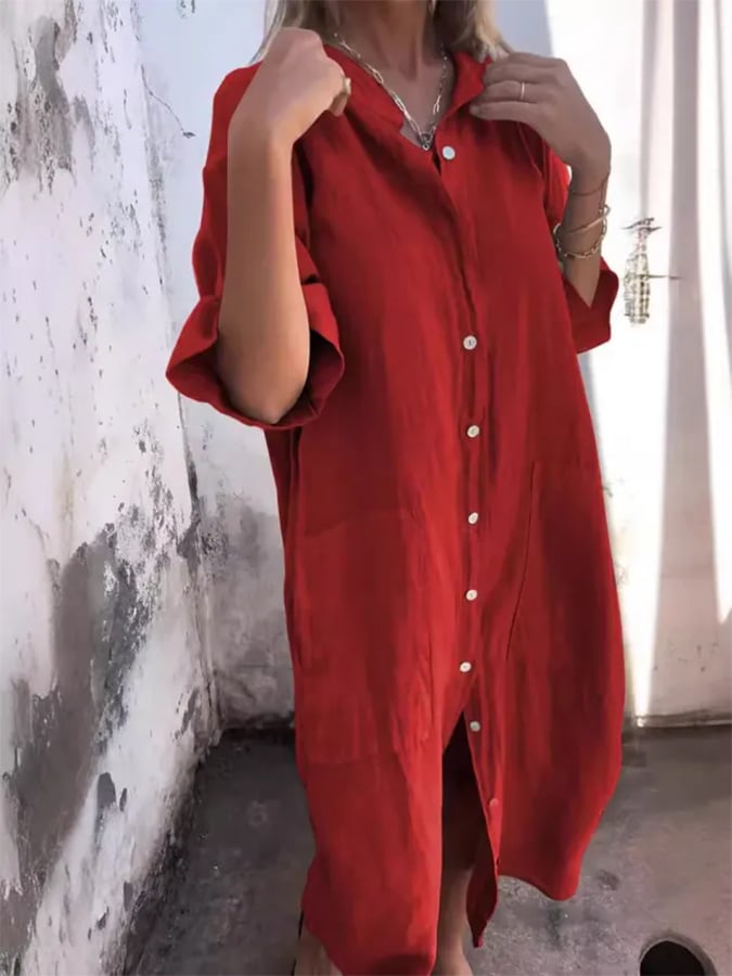 Paige - Knopf-Breeze Kleid