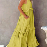 Emilia™ - Halter Ruffle Maxi Kleid