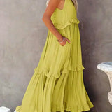 Sarah | Halter Rüsch Maxi Kleid (Fast ausverkauft)
