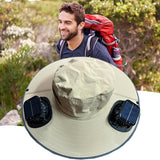Solarbetriebener Kühlhut mit doppelten Ventilatoren und UV-Schutz
