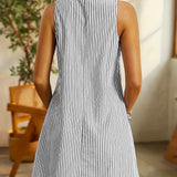 Allison™ - Ärmelloses gestreiftes Kleid