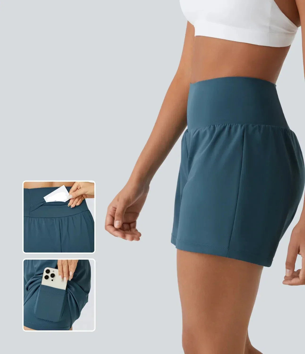 Luigia - 2 In 1 Yoga Shorts Mit Hoher Taille