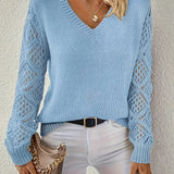 Wendy™ - Stilvoller Langarm-V-Ausschnitt-Pullover