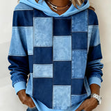 Schicker Langarm-Karierten Hoodie