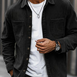 Bryce | Herren Langarm-Overshirt mit Taschen und Knöpfen