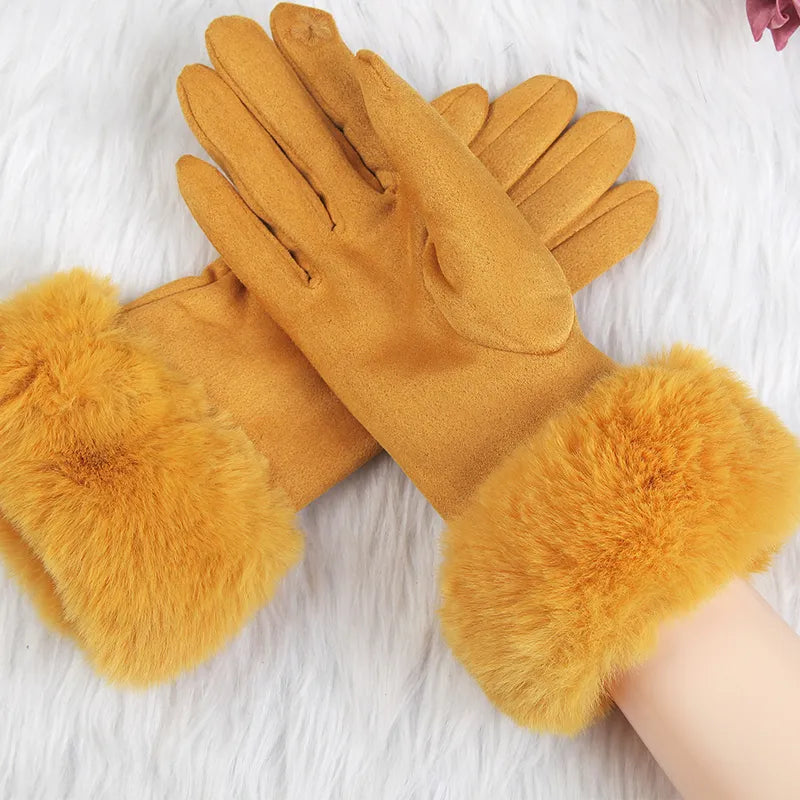 Winterhandschuhe mit Kunstfell