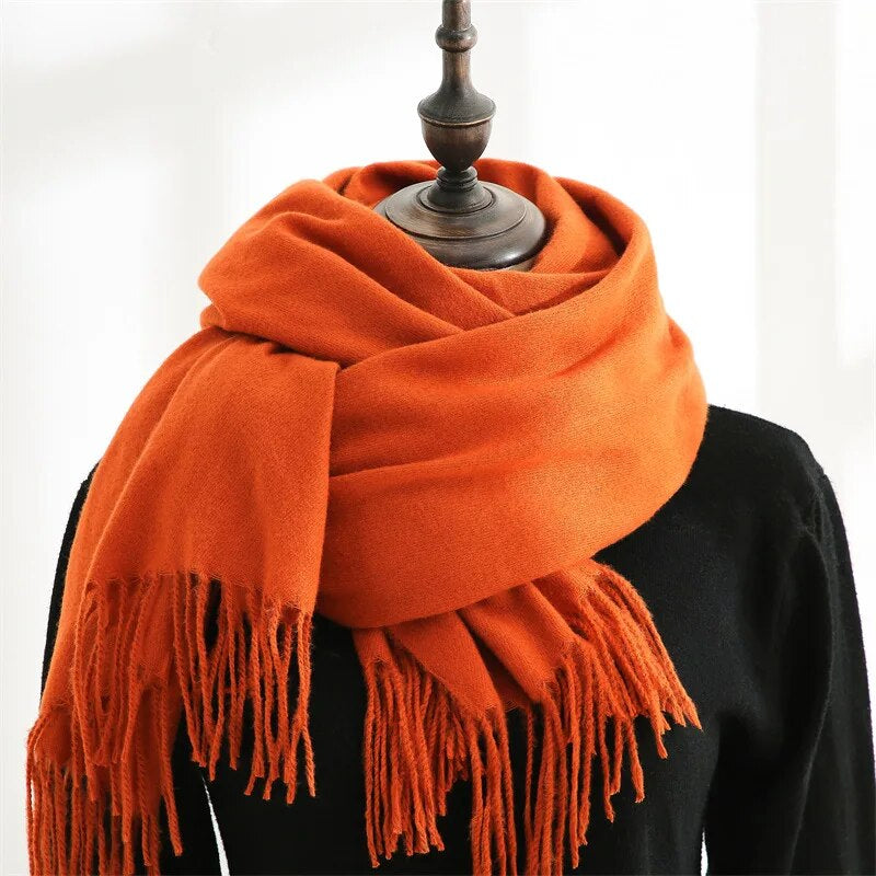 Designer-Schal mit Quasten | Warmer und weicher Kaschmir