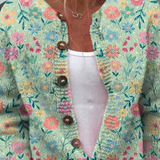 Sommerfeld Blumenmuster Druck | Knopfpullover