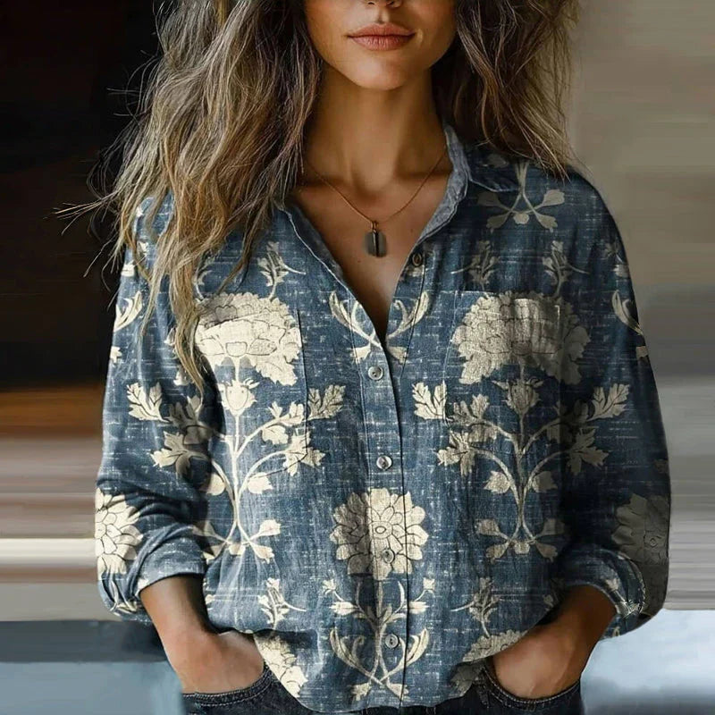 Lily™ - Bedrucktes Vintage-Bluse