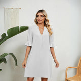 Alina™ | Elegantes V-Ausschnitt Kleid