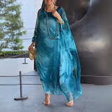Paetyn | Maxikleid mit Rundhalsausschnitt und langen Ärmeln