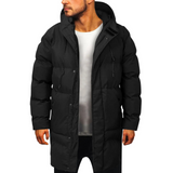Tommaso - Langer Wintermantel Herren Mit Kapuze, Gefütterter Steppmantel