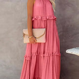 Emilia™ - Halter Ruffle Maxi Kleid