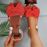 Schicke Knöchelriemen-Sandalen, verziert mit Perlen