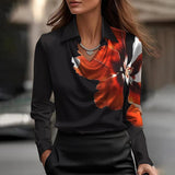 Olive™ - Elegante Satinbluse mit drapiertem Ausschnitt