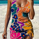 Fiesta – Grafisches Blumenkini mit Shorts, flacher Bauch-Effekt