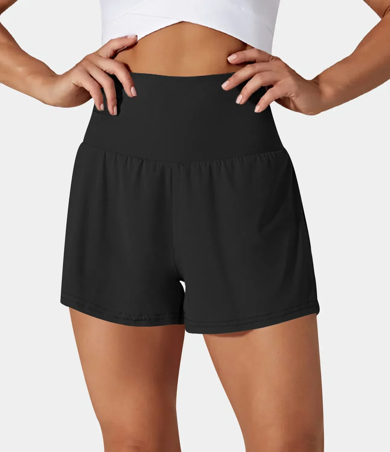 Luigia - 2 In 1 Yoga Shorts Mit Hoher Taille