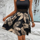 Sasha™ - A-Linienkleid mit tropischem Druck