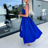 Chloe™ - Kleid mit hohem Schlitz und Spaghetti-Trägern