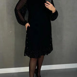 Niklas - Damen Kleid Mit Rundhalsausschnitt Und Fester Farbe