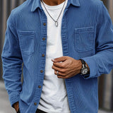 Johan | Herren Hemdjacke mit Knöpfen und Taschen