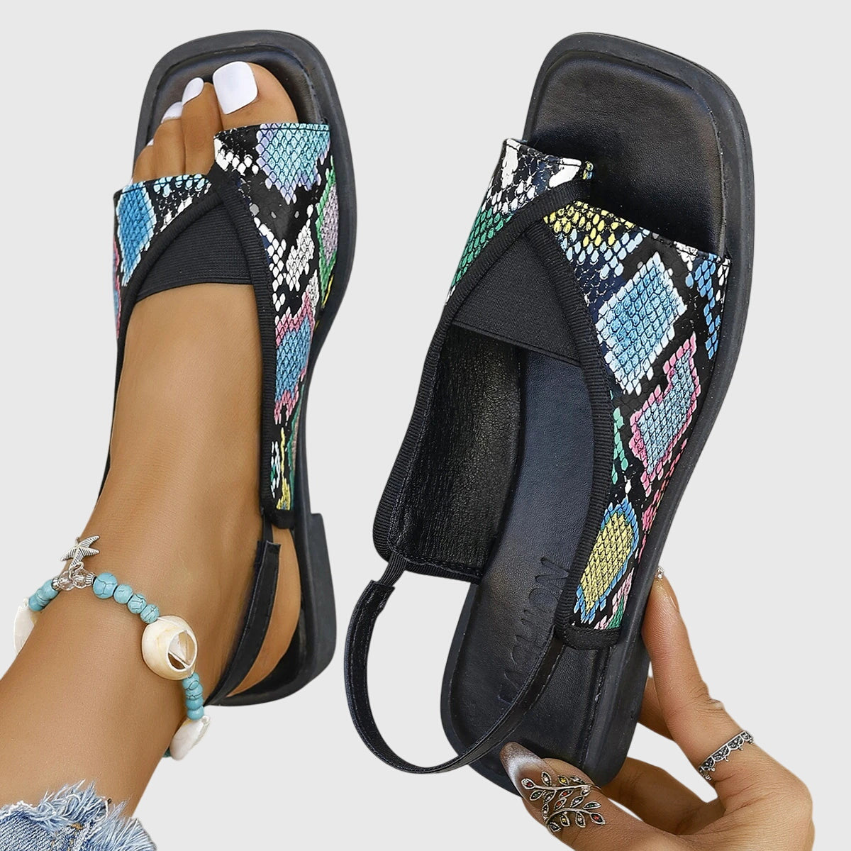 Mady | Damen Orthopädische Sandalen mit Quadratzehen