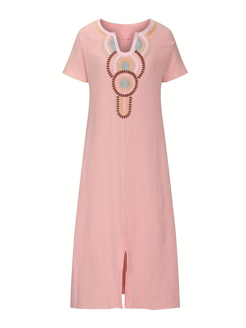 Demi™ - Boho Maxi Split Kleid mit Ausschnitt