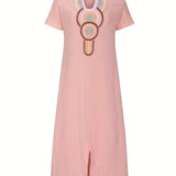 Demi™ - Boho Maxi Split Kleid mit Ausschnitt